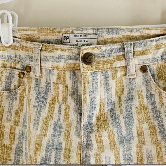 NWOT Free People Ankle Zip Chevron Jean Pants - Picture 2 of 5